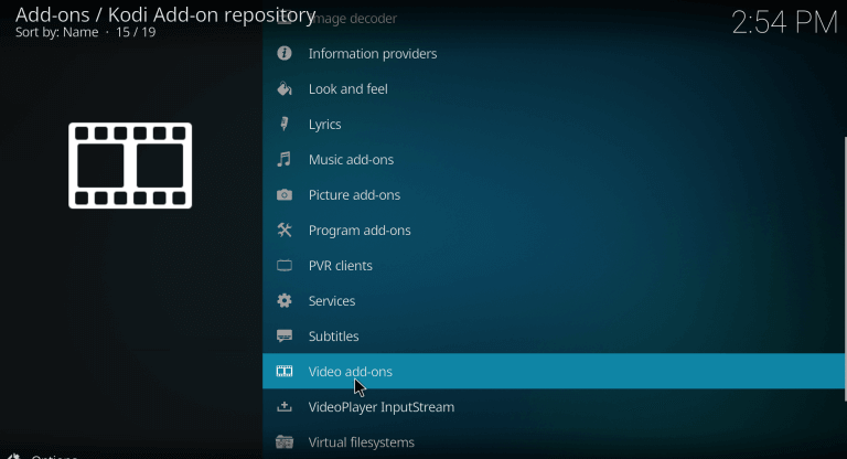 Video add-ons from the Kodi Add-on Repository