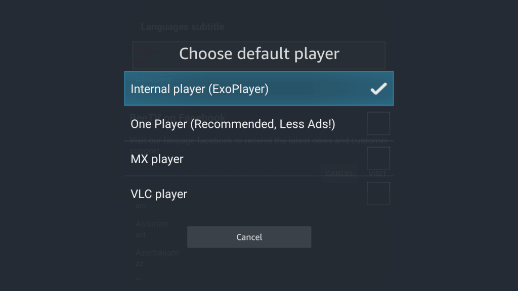 Choose default player