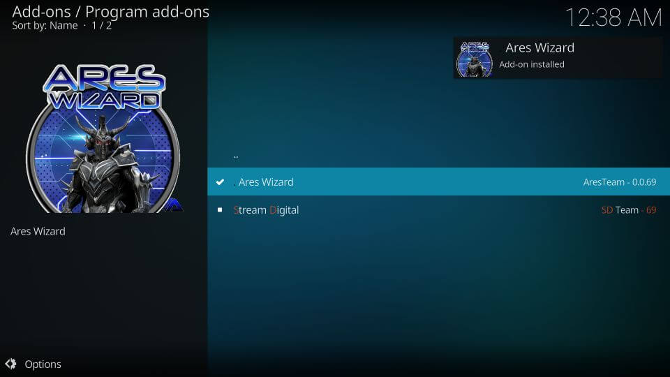 Ares Wizard add-on
