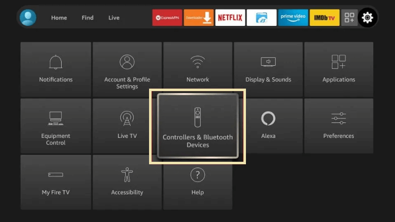 select controller and bluetooth devices option