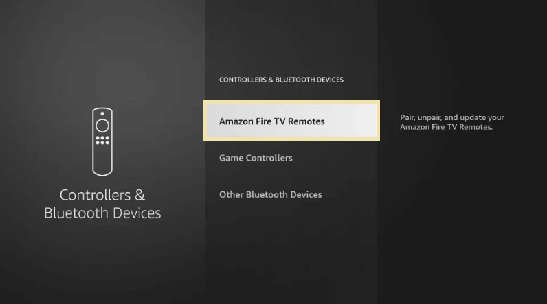 Select Amazon Fie TV remote