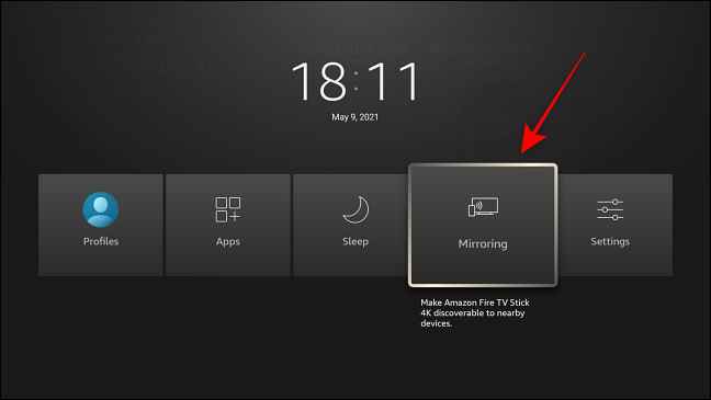 Tap mirroring to enable it on Firestick