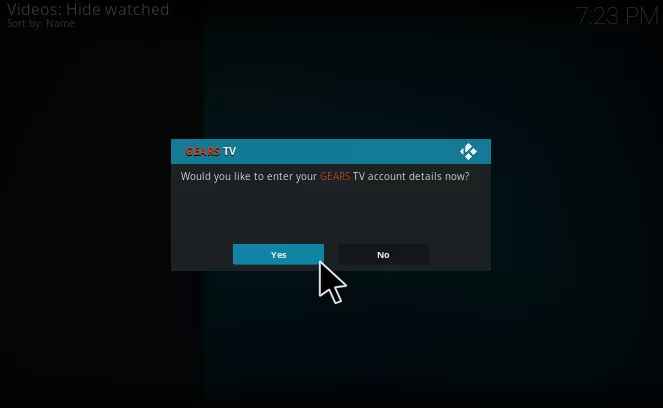 Click Yes, to launch the app on Kodi.