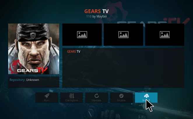Select Gears TV and click Install