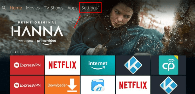 Select Settings on Firestick - Discovery Plus on Firestick