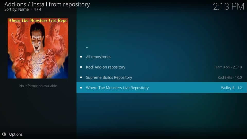Select Install from Repository in the same window to get BMC Kodi Build