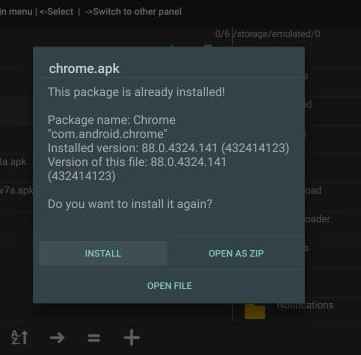 Install the Chrome Apk on Firestick