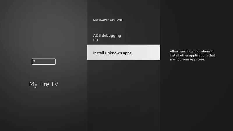 Enable Install Unknown Apps to get Facebook Messenger on Firestick