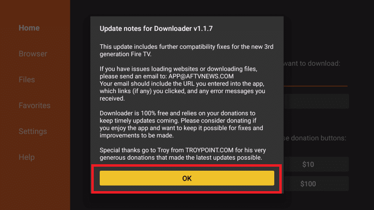 accept the update notes