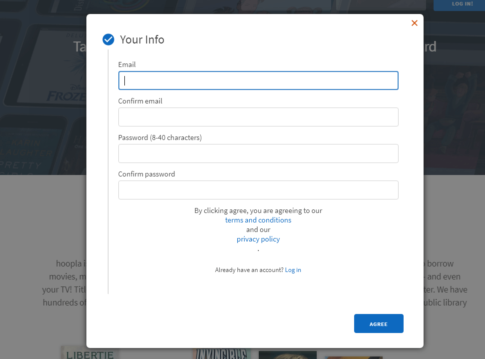 signup button