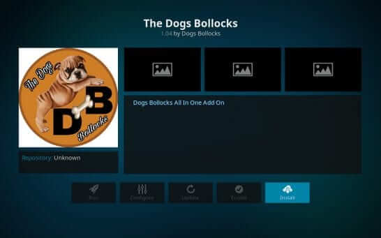 install - Dogs Bollocks on Kodi