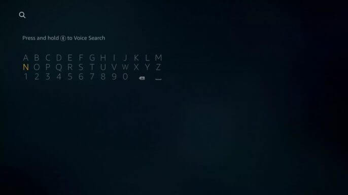 type Pandora on Firestick search box