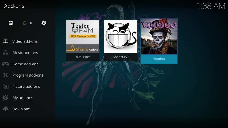 Tap Voodoo from the addon page on Kodi