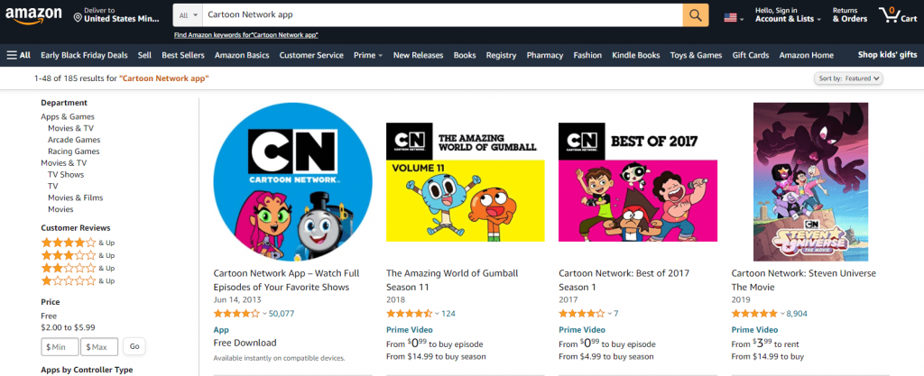 Choose Cartoon Network app