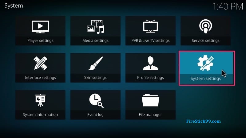click System settings to install Arc build on Roku 