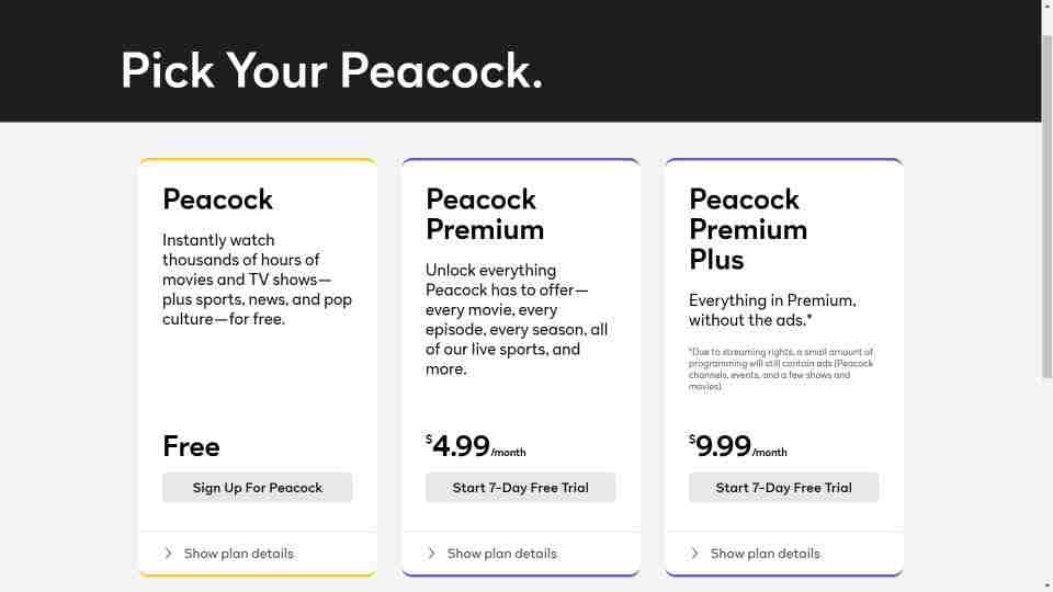 Peacock TV subscription
