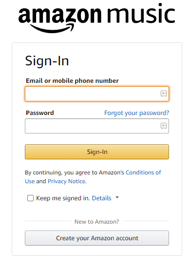 Sign in to your Amazon account.