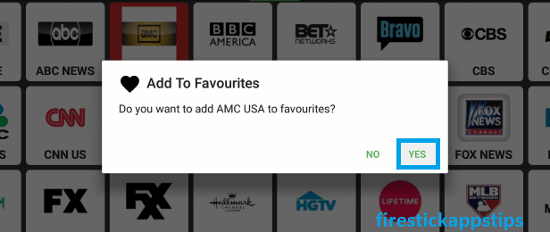 click yes to add to favorites
