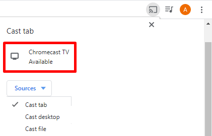 Select your Chromecast device to cast VLC to TV.