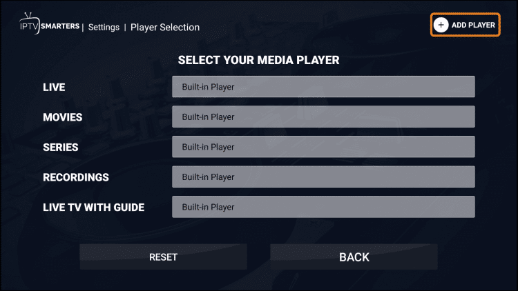 Select Add Player