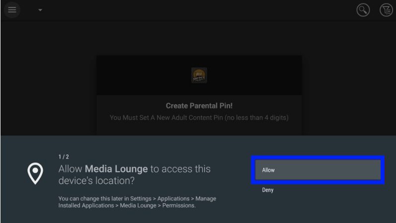 Click Allow to allow access