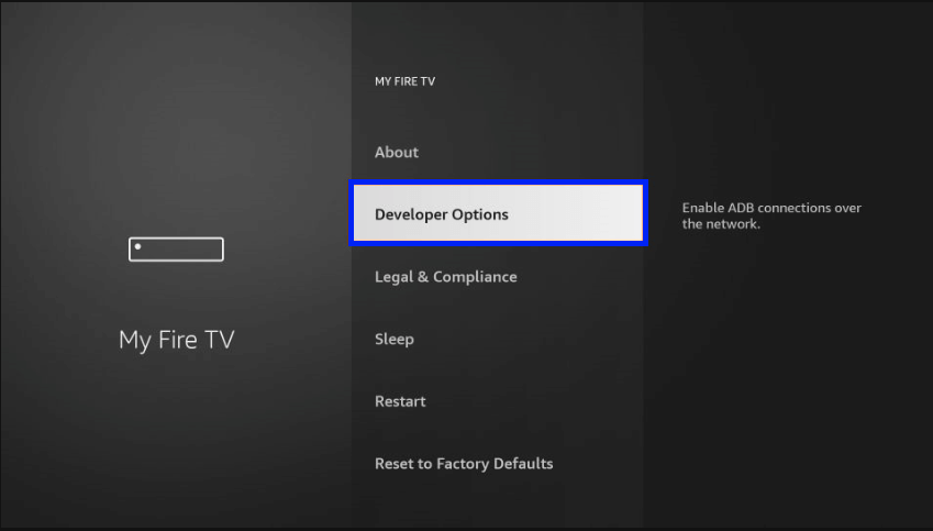 Select Developer Options. Media Lounge APK on Firestick