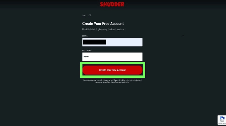 Click on Create Your Free Account. Shudder on Firestick