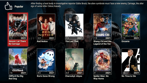 Popular movies. Morpheus TV on Firestick