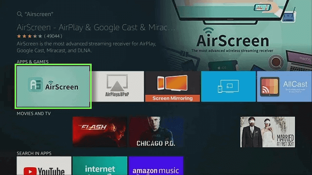 Download the AirScreen. chive tv on firestick