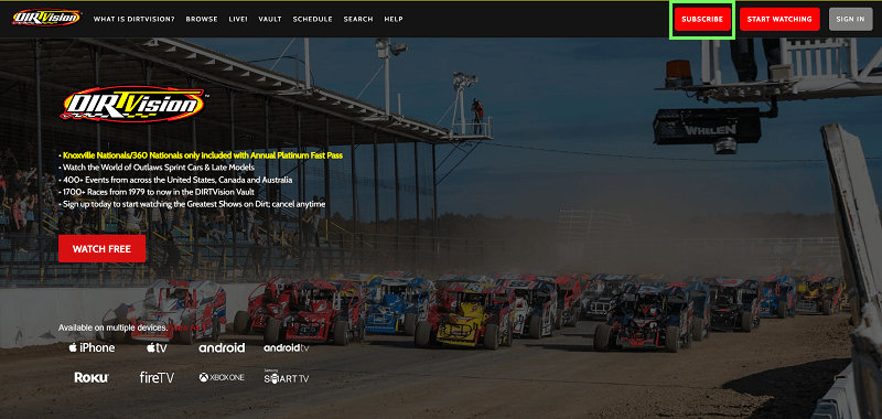 Click on Subscribe. dirtvision on firestick