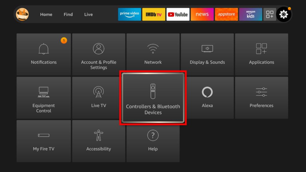 select the Controllers and Bluetooth Devices