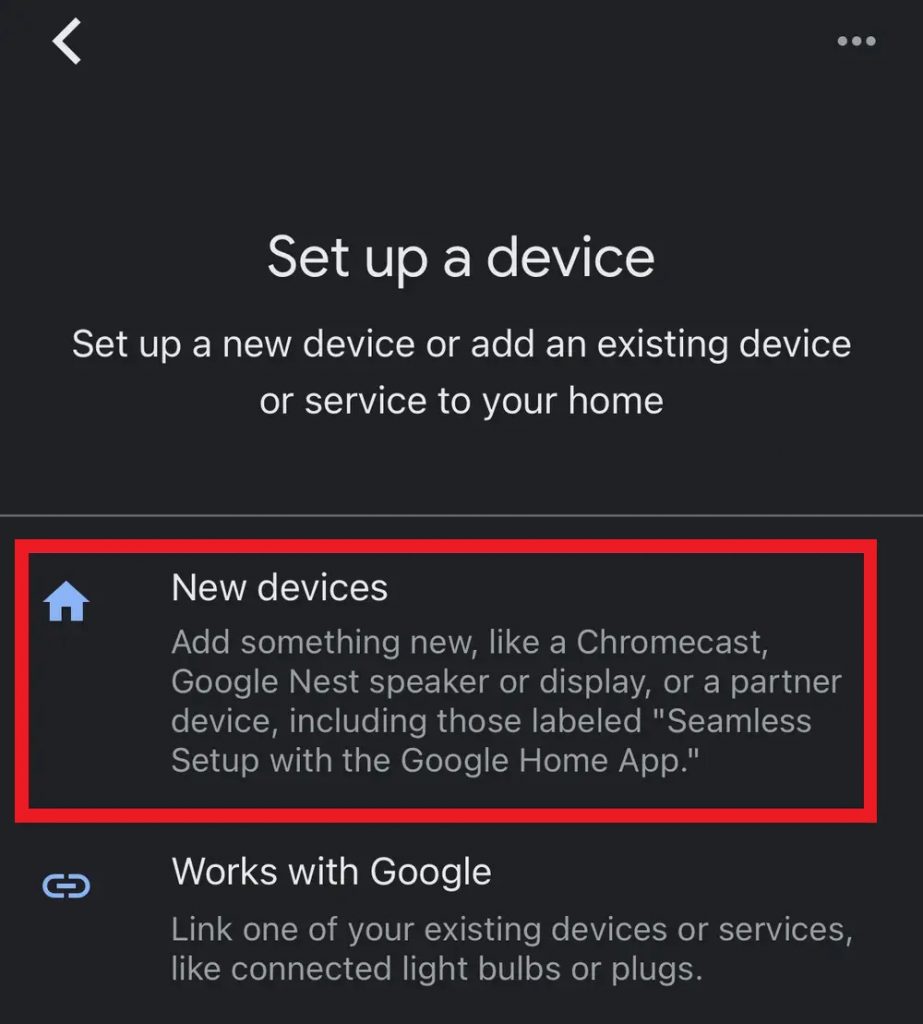 select the Add New Device option