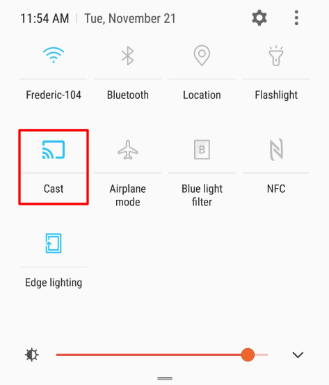 Cast icon on Android smartphone