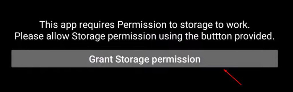 Grant Storage Permission pop-up.