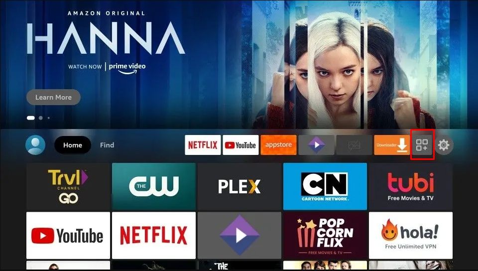 Apps icon on Firestick's homepage.