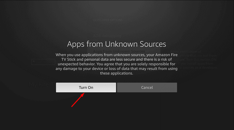 Turn On the Apps from Unknown Sources.