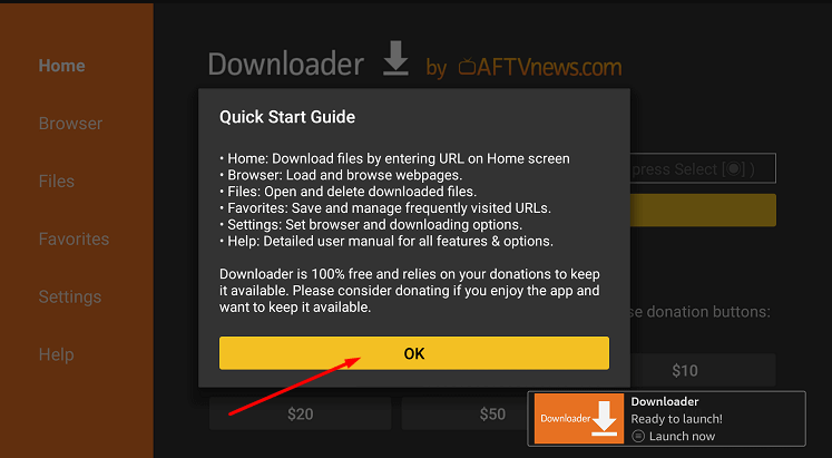 Quick Start Guide of Downloader app.