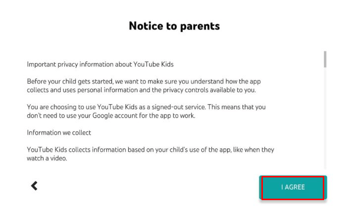 notice to parents of YouTube Kids on Firestick.