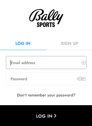 Log in to Bally Sports
