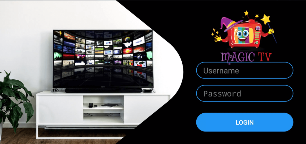 Log in with Magic TV username and password
