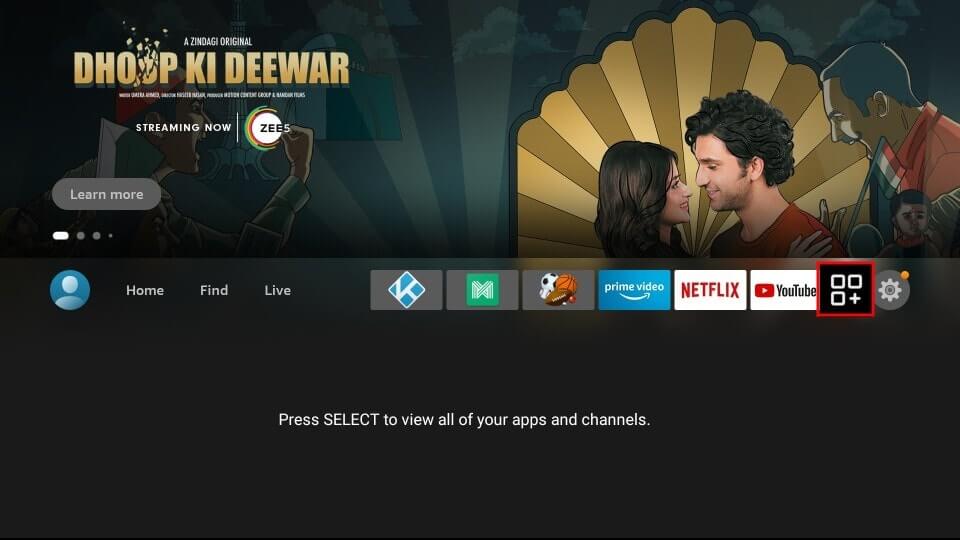 Click the Apps icon on Firestick