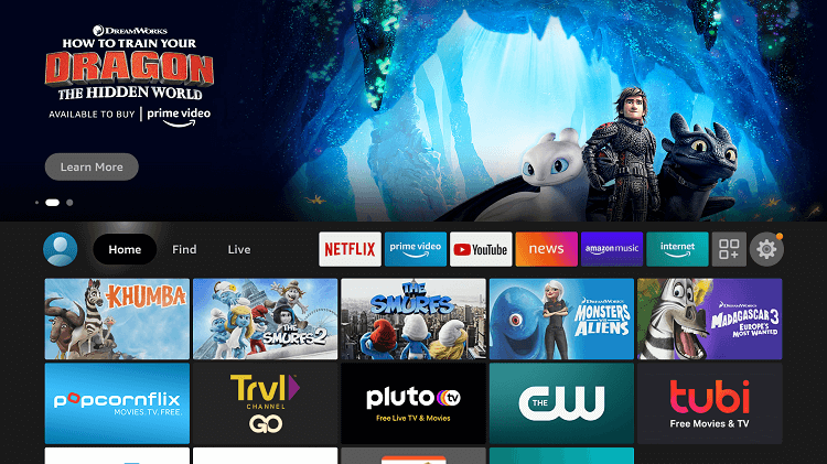 Firestick Home Page