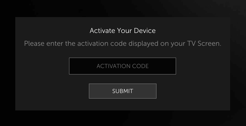 Enter the Activation code and click Submit