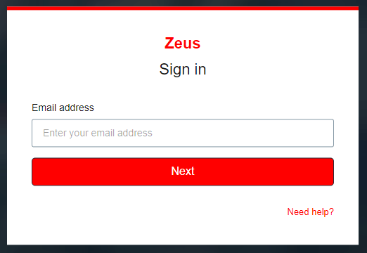 Sign in to Zeus Network