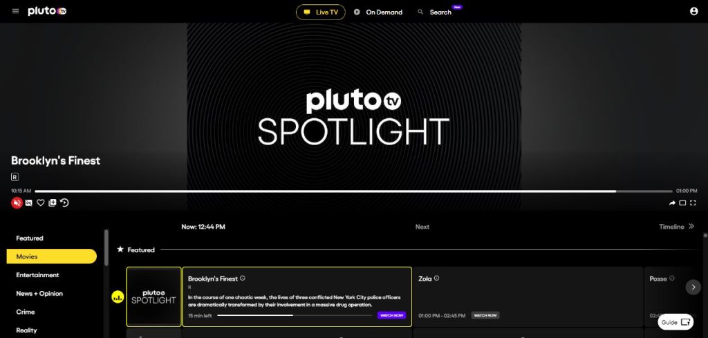 Pluto TV website