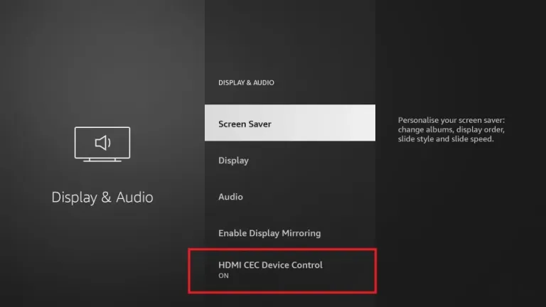 Select HDMI CEC Device Control