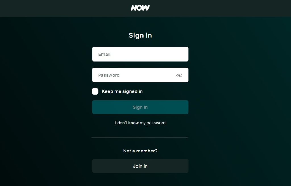 Sign In NOW TV account
