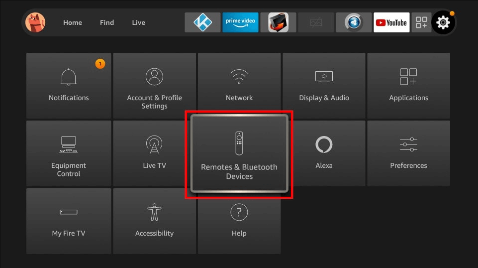 Select Remote & Bluetooth Devices option