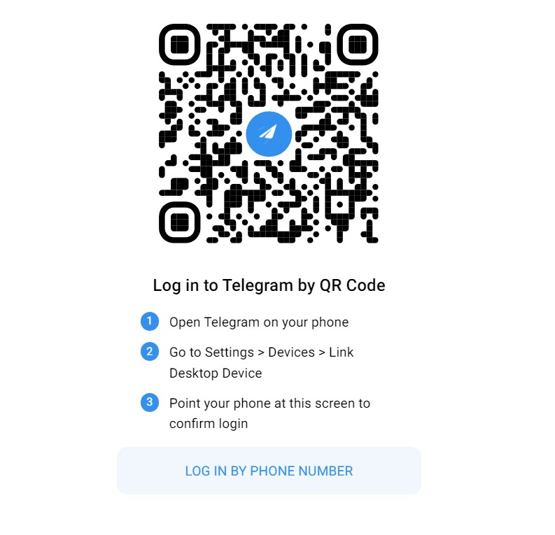 Telegram log in 