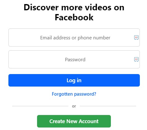 Login to your Facebook Account